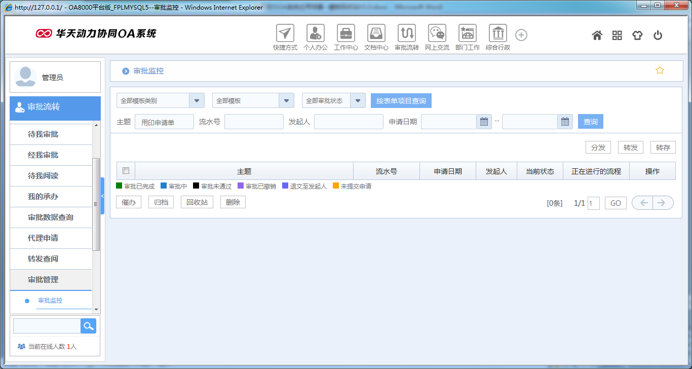 如何運用華天動力OA系統(tǒng)模板回收站功能