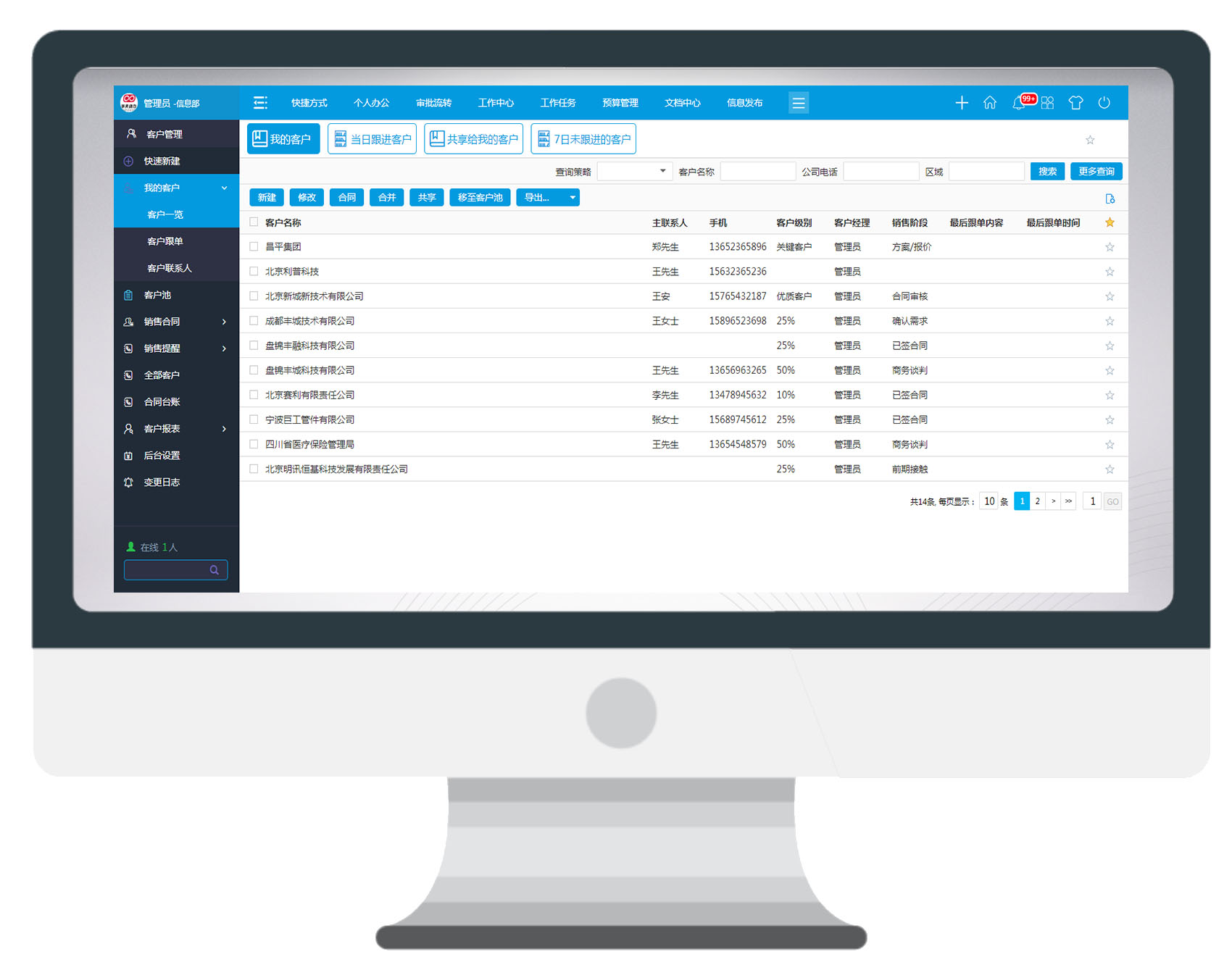 用OA系統(tǒng)管理客戶，事半功倍，成單跑贏同行